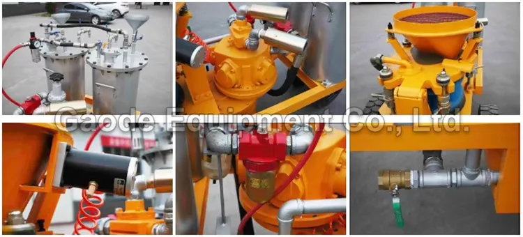 Gaodetec GSZ3000A 5m3/h pneumatic Shotcrete Machine for sale